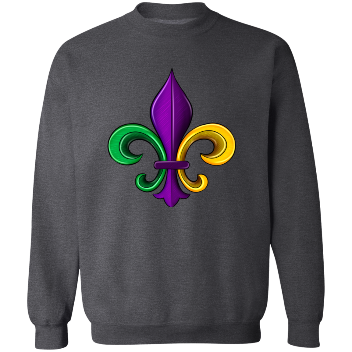 Mardi Gras Fleur de Lis Crewneck Pullover Sweatshirt