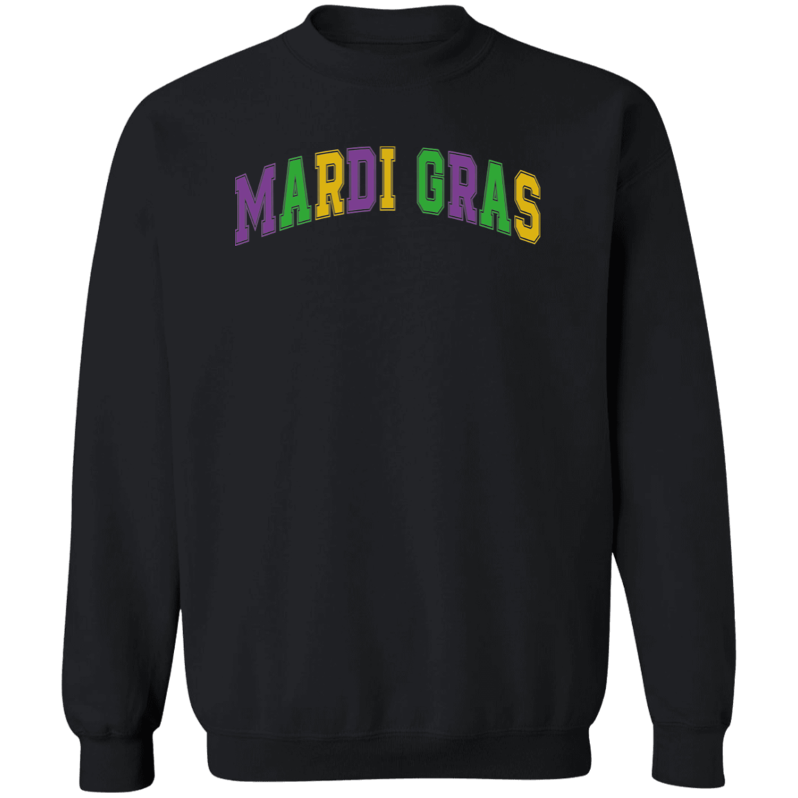 Collegiate Mardi Gras Crewneck Pullover Sweatshirt