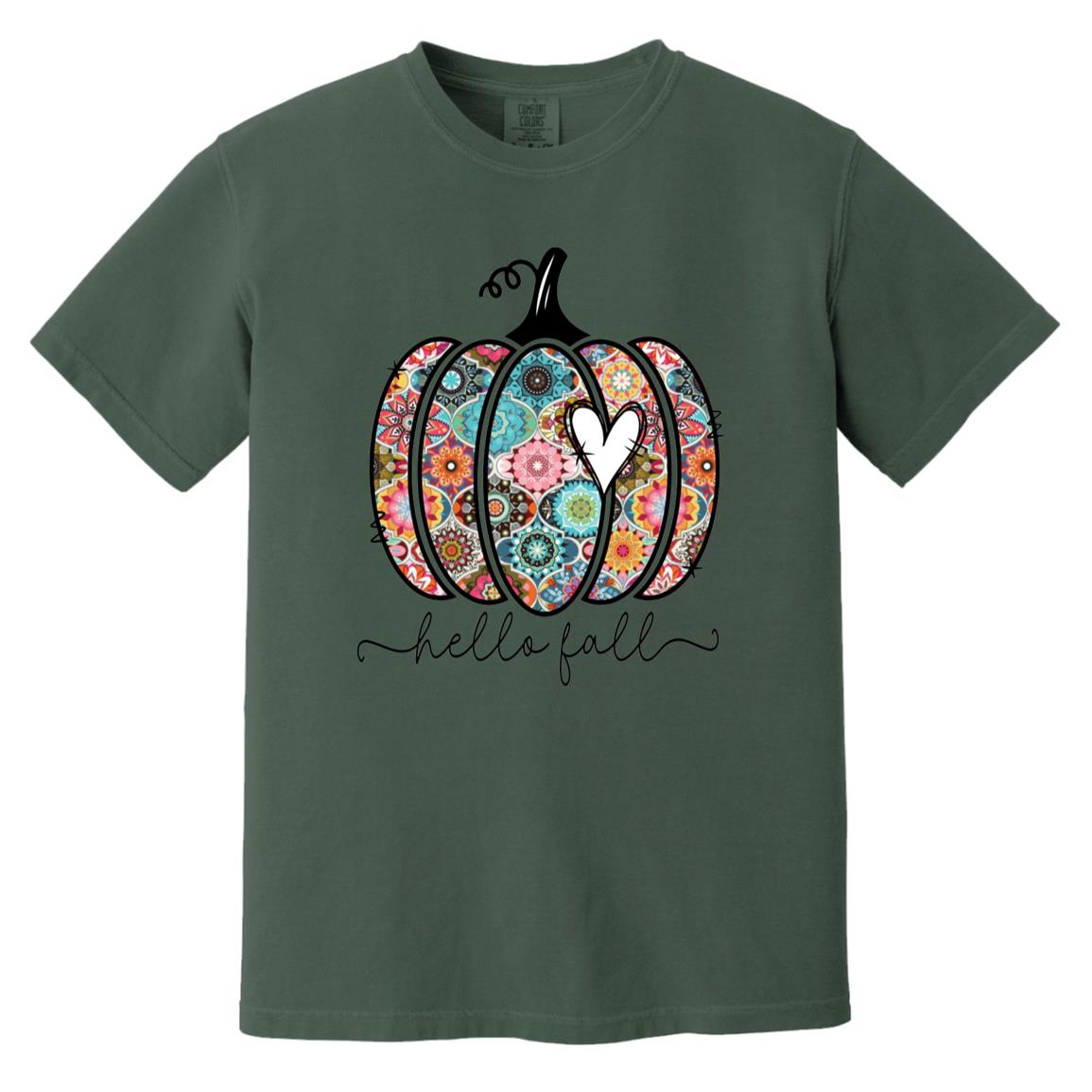 Hello Fall Boho Pumpkin T-Shirt