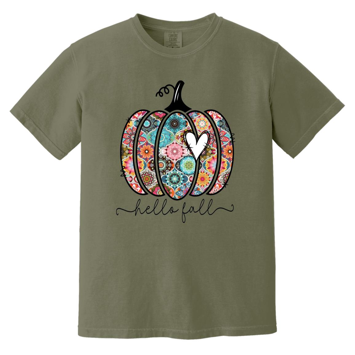 Hello Fall Boho Pumpkin T-Shirt