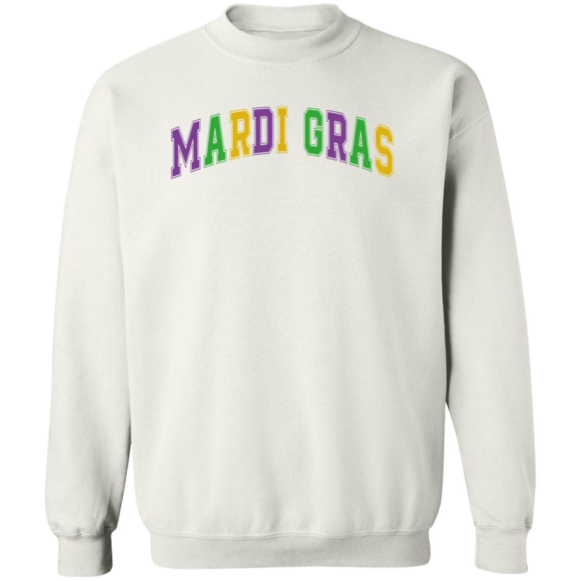 Collegiate Mardi Gras Crewneck Pullover Sweatshirt