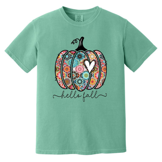 Hello Fall Boho Pumpkin T-Shirt