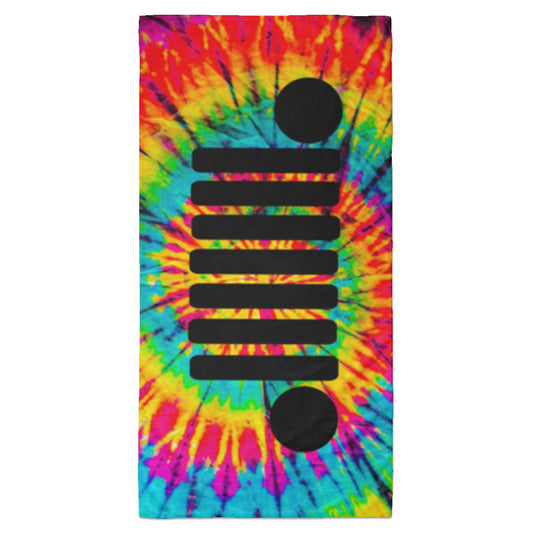 Tie Dye Jeep Grill - sideways S6BETL Towel - 35x70