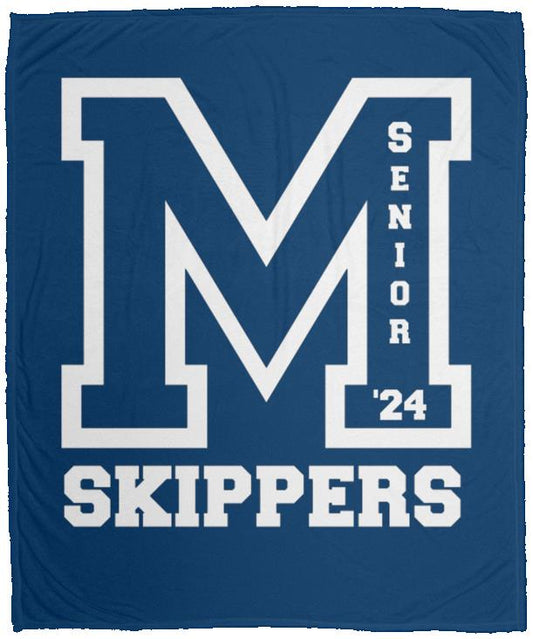 Skipper Senior '24 Cozy Plush Fleece Blanket - 50x60